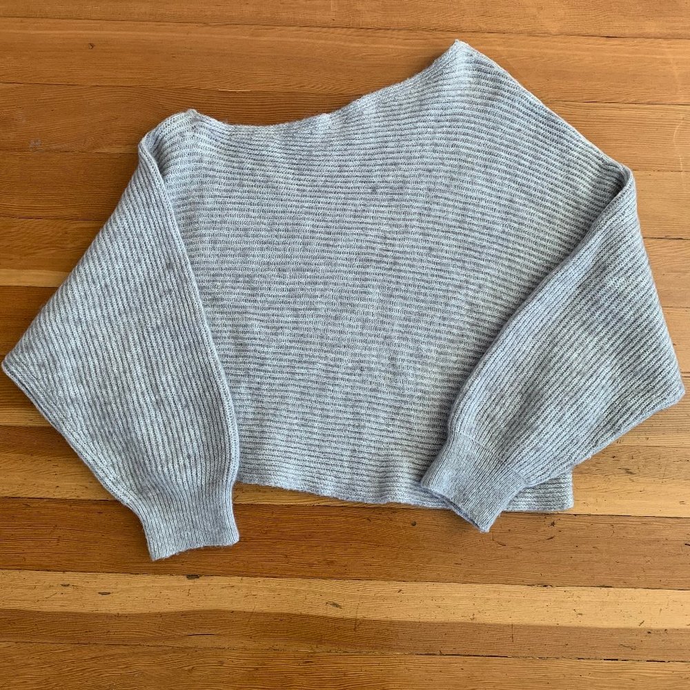 Free People Off The Shoulder Grey Sweater